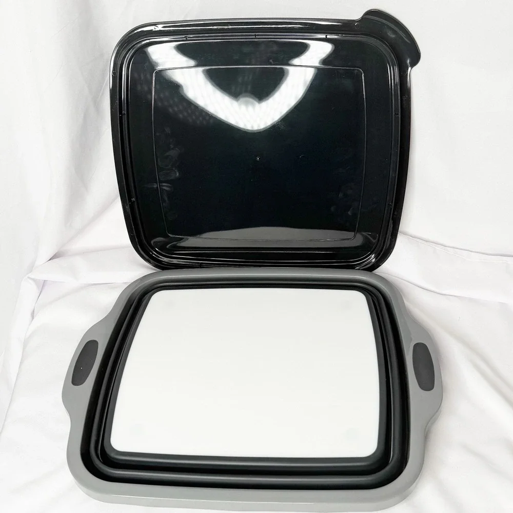 Drip EZ Collapsible BBQ Prep Tub Junior Meal Prep Marinating Food Storage W/ Lid